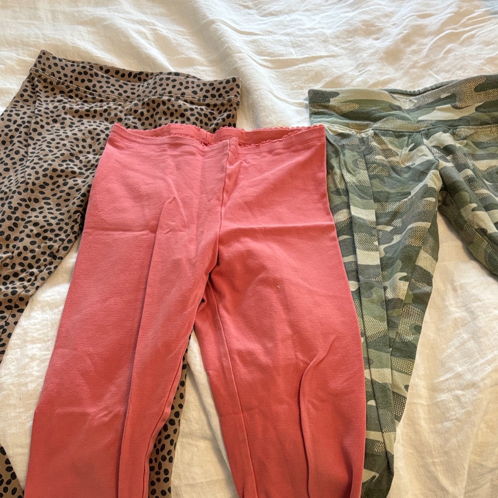 Trio of Patterned and Solid Size 10 Leggings from Top Brands